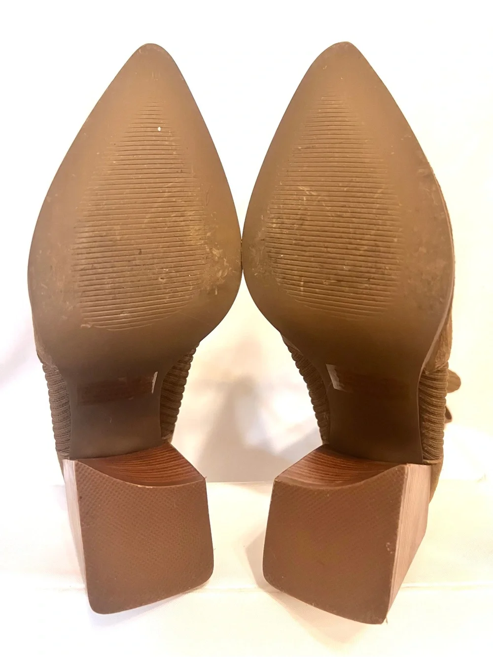 Steve Madden Teca Pointy Toe Leather Suede Ribbed Stretch Sock Ankle Boots-Sz. 6